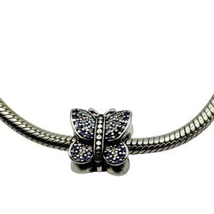 Pandora Sterling Silver Purple Sparkling Butterfly Bead Charm 791257ACZ